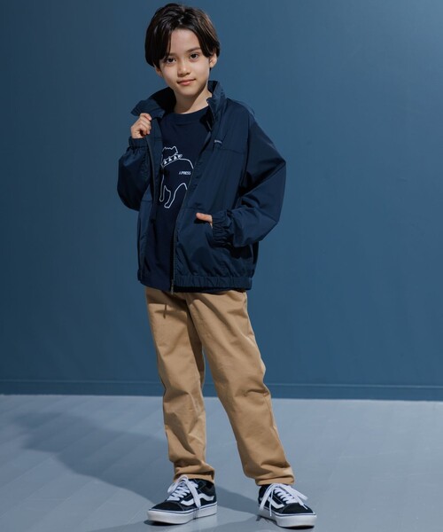ブルゾン アウター 「撥水」「140-170cm」バックロゴ ポケッタブル ブルゾン キッズ 子供服の画像
