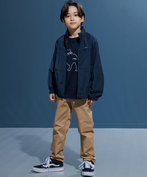 ブルゾン アウター 「撥水」「140-170cm」バックロゴ ポケッタブル ブルゾン キッズ 子供服の画像