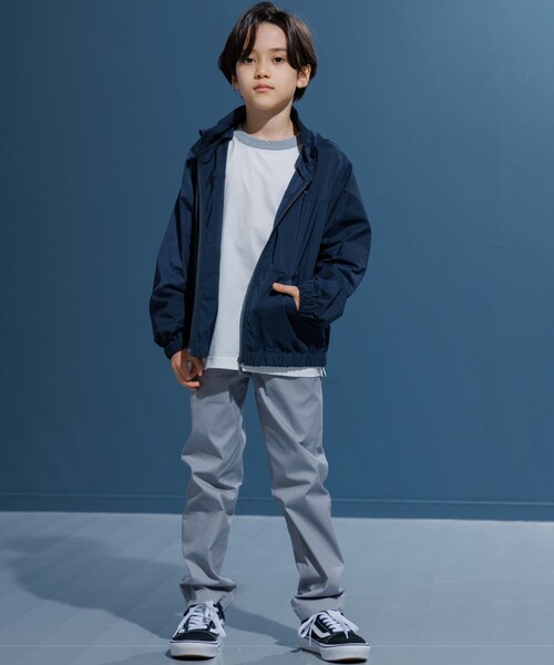 ブルゾン アウター 「撥水」「140-170cm」バックロゴ ポケッタブル ブルゾン キッズ 子供服の画像
