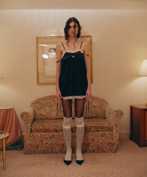 に　キャミとソックス Carmelo ニーハイ 靴下 Lace Over-Knee socks (white/gray/black