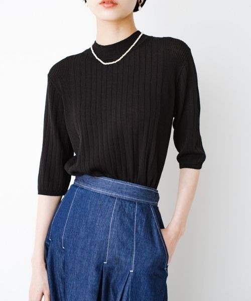 「ANNA LUNA」 7分袖ニット MEDIUM ベージュ レディース_画像6