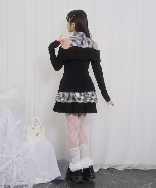 Honey Cinnamon（ハニーシナモン） ワンピース オフショルリボン