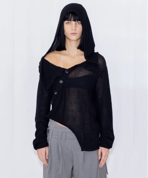viavanda ニット VIAVANDA ニット セーター OPEN KNIT HOODED TOP レディース