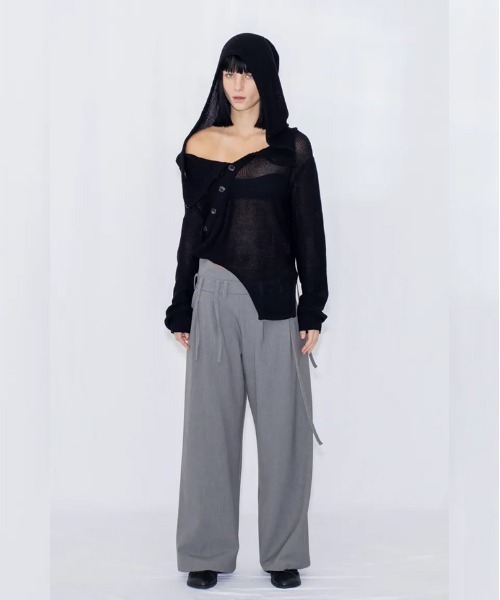 VIAVANDA ニット セーター OPEN KNIT HOODED TOP レディース