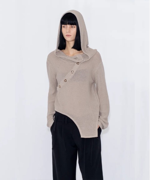 viavanda ニット VIAVANDA ニット セーター OPEN KNIT HOODED TOP レディース