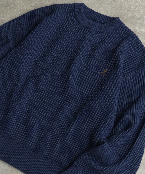 「KANGOL」 長袖ニット M ベージュ メンズ_画像6
