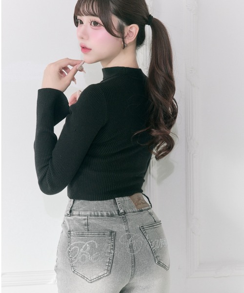 ジーンズ デニム デニムパンツ 「Belle Charme」Back Logo Flare Denim レディース