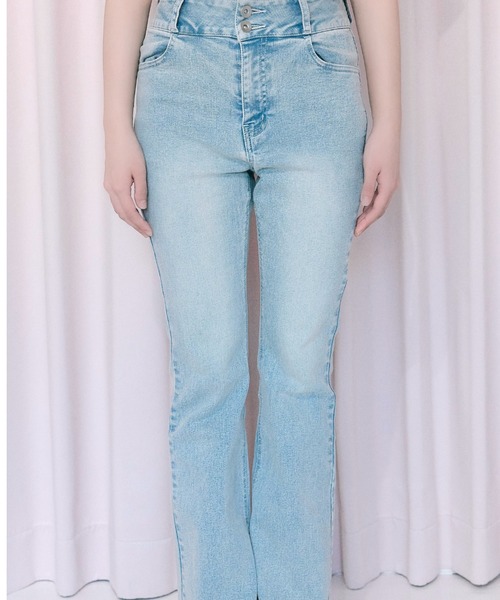 ジーンズ デニム デニムパンツ 「Belle Charme」Back Logo Flare Denim レディース_19