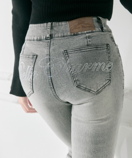 ジーンズ デニム デニムパンツ 「Belle Charme」Back Logo Flare Denim レディース_22