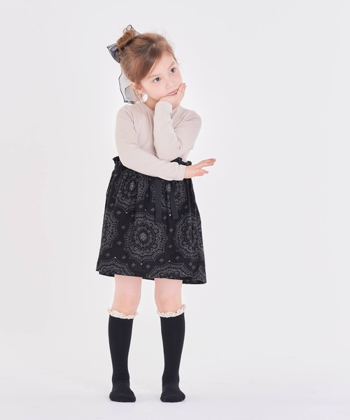 「Rora」 「KIDS」ドッキングワンピース 130 ブラック キッズ_画像4