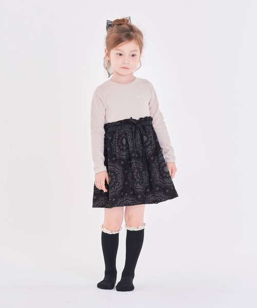 「Rora」 「KIDS」ドッキングワンピース 130 ブラック キッズ_画像7