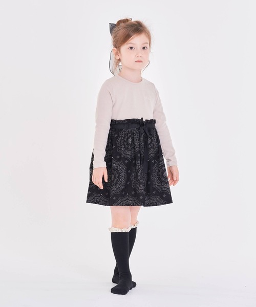 「Rora」 「KIDS」ドッキングワンピース 130 ブラック キッズ_画像9