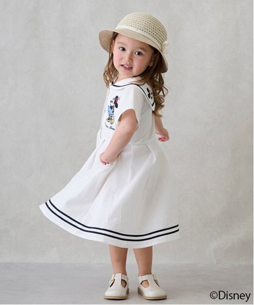 「petit main」 「KIDS」半袖ワンピース 100cm ライトブルー キッズ_画像4