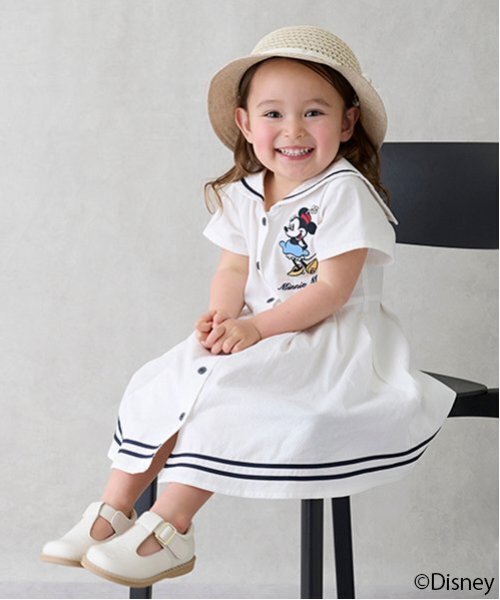 「petit main」 「KIDS」半袖ワンピース 100cm ライトブルー キッズ_画像8