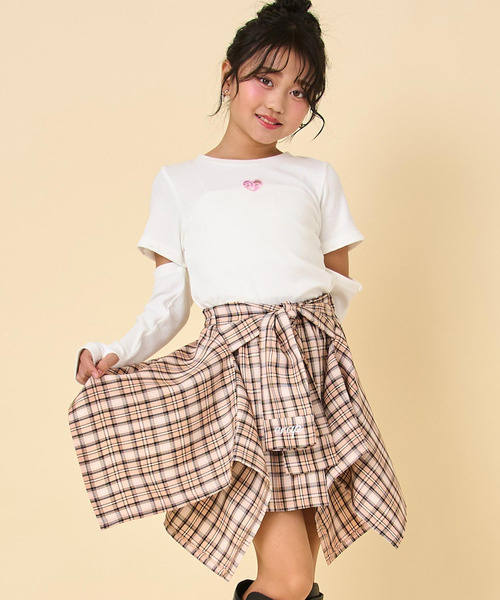 ANAP kids（アナップキッズ） スカート 腰巻風チェックスカート キッズ