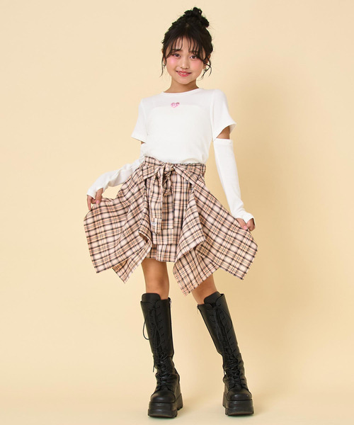 ANAP kids（アナップキッズ） スカート 腰巻風チェックスカート キッズ 