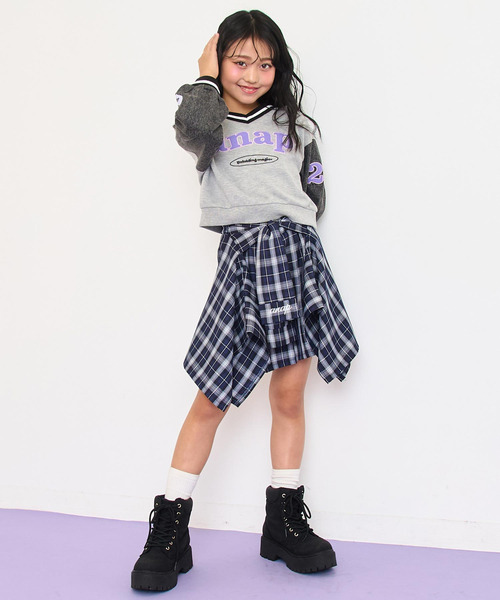 ANAP kids（アナップキッズ） スカート 腰巻風チェックスカート キッズ
