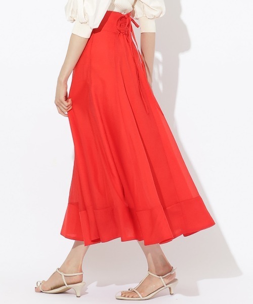 「AND COUTURE」 ロングスカート MEDIUM レッド レディース_画像6