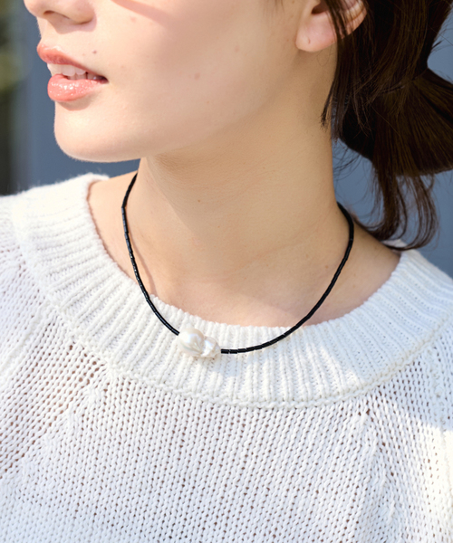 ネックレス PREEK/プリーク Baroque pearl stone line choker ネックレス レディースの画像
