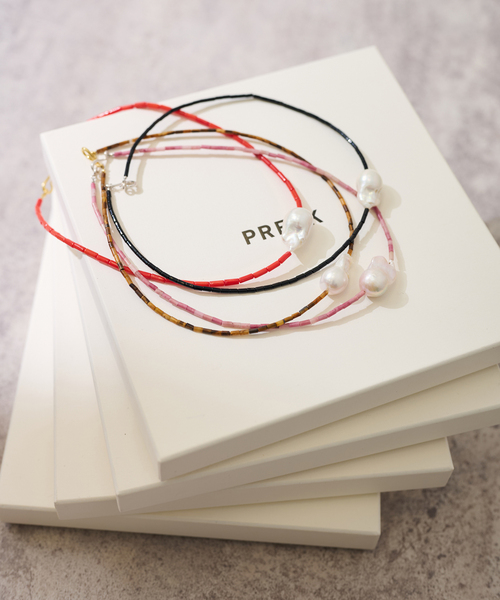 ネックレス PREEK/プリーク Baroque pearl stone line choker ネックレス レディースの画像