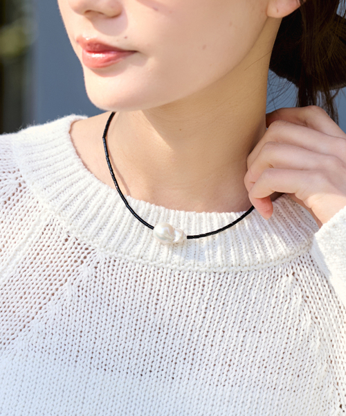 ネックレス PREEK/プリーク Baroque pearl stone line choker ネックレス レディースの画像