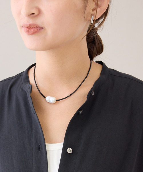 ネックレス PREEK/プリーク Baroque pearl stone line choker ネックレス レディースの画像