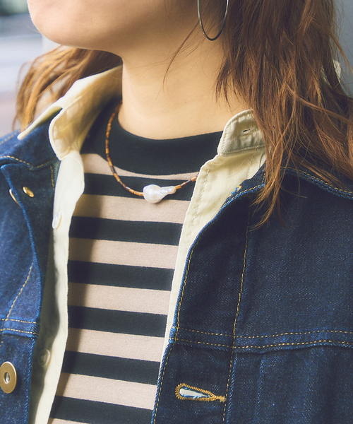ネックレス PREEK/プリーク Baroque pearl stone line choker ネックレス レディースの画像