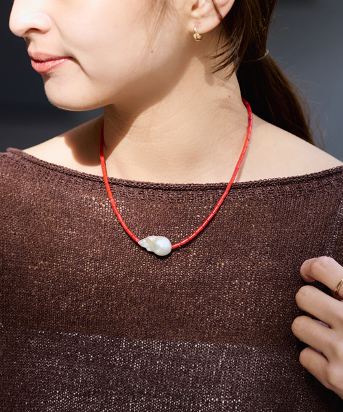 ネックレス PREEK/プリーク Baroque pearl stone line choker ネックレス レディースの画像