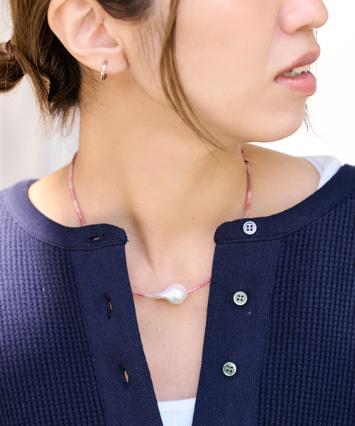 ネックレス PREEK/プリーク Baroque pearl stone line choker ネックレス レディースの画像