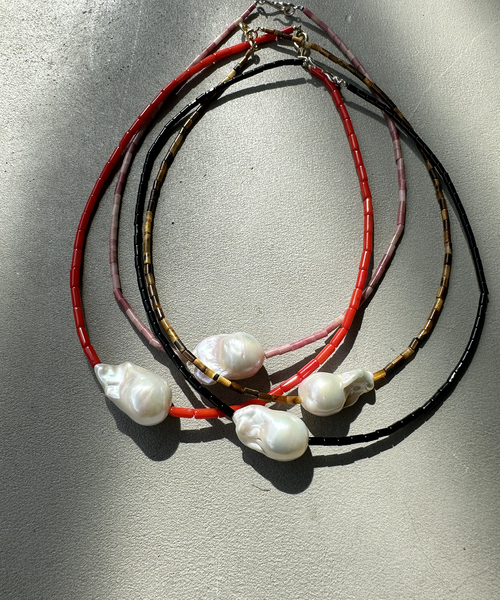 ネックレス PREEK/プリーク Baroque pearl stone line choker ネックレス レディースの画像