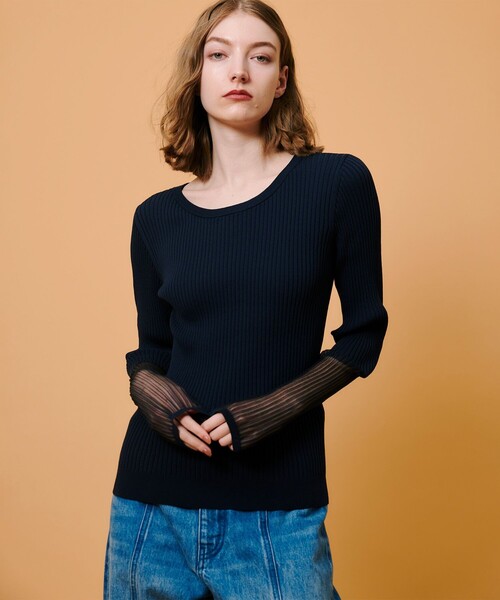 「allureville」 長袖ニット 2 グレー レディース_画像2