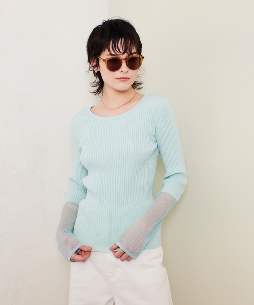 「allureville」 長袖ニット 2 グレー レディース_画像4