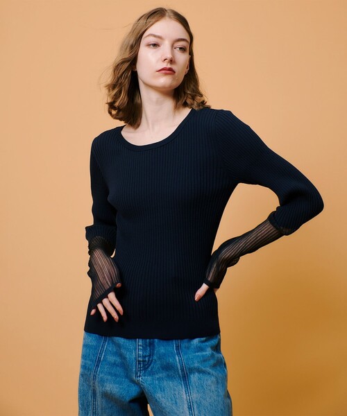 「allureville」 長袖ニット 2 グレー レディース_画像9