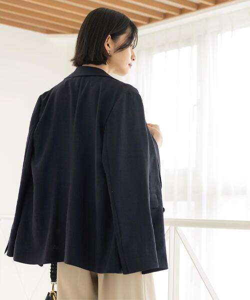 ジャケット テーラードジャケット 「UVケア／接触冷感」ダブルブレストジャケット「防シワ加工／洗える」 レディースの画像