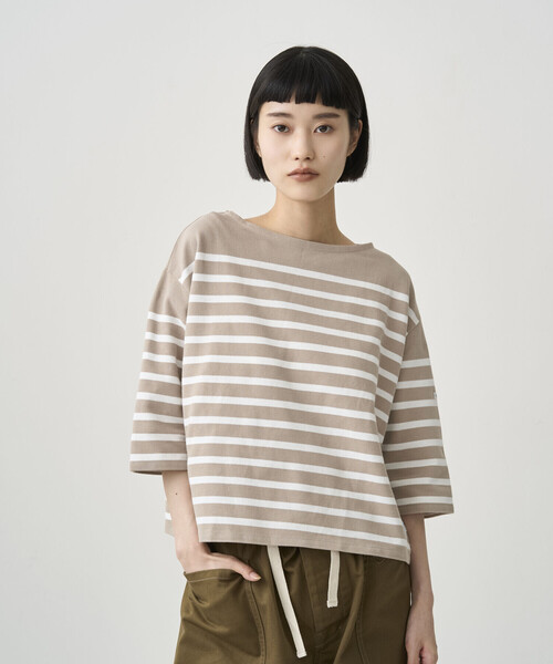 tシャツ ORCIVAL | ラッセル ボートネック5分袖Tシャツ WOMEN レディースの画像