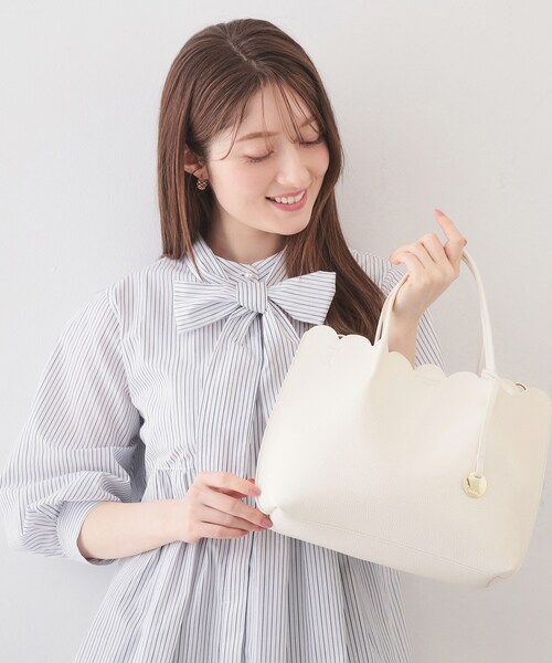 index（インデックス） トートバッグ 「軽量/2WAY」合皮スカラップ