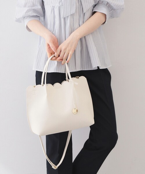 index（インデックス） トートバッグ 「軽量/2WAY」合皮スカラップ
