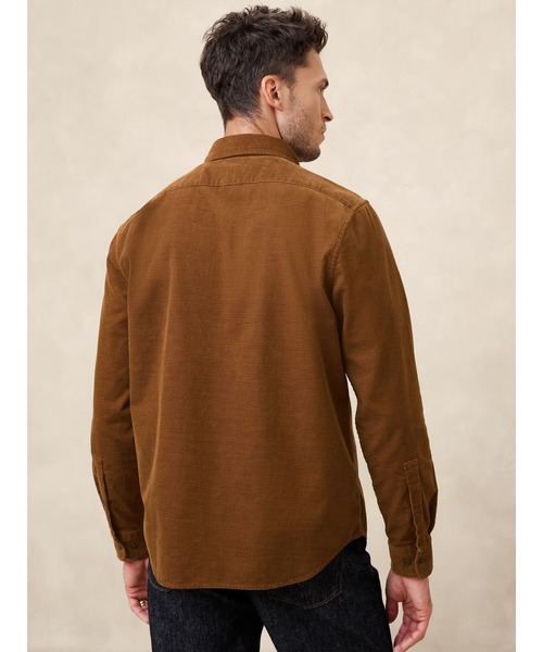 「BANANA REPUBLIC FACTORY STORE」 長袖シャツ L ブラウン メンズ_画像7