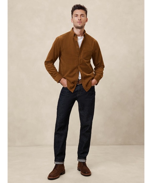 「BANANA REPUBLIC FACTORY STORE」 長袖シャツ L ブラウン メンズ_画像8