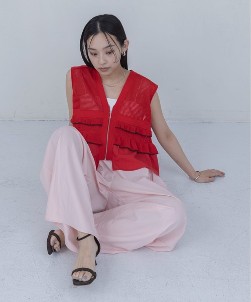 Eimee Law（エイミーロウ） ベスト ジレ ティアードフリル メッシュ