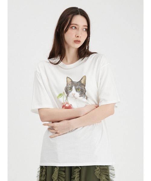 「FURFUR」 半袖Tシャツ 0 ブルー レディース_画像3