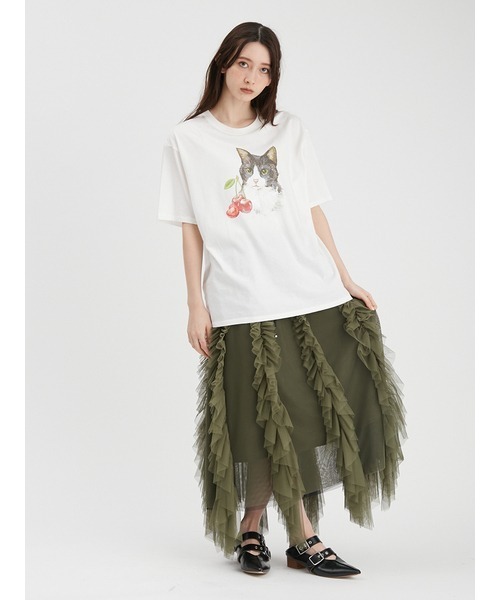 「FURFUR」 半袖Tシャツ 0 ブルー レディース_画像9