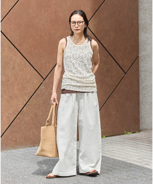 ワイドパンツ ジーンズ デニム デニムパンツ 「追加2」TuckEasyDENIM By COOLMAX(R)fabric レディースの画像