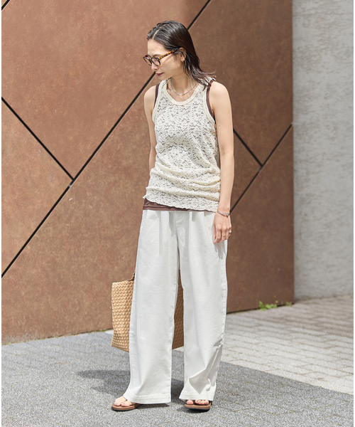 ワイドパンツ ジーンズ デニム デニムパンツ 「追加2」TuckEasyDENIM By COOLMAX(R)fabric レディースの画像