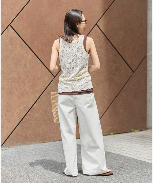 ワイドパンツ ジーンズ デニム デニムパンツ 「追加2」TuckEasyDENIM By COOLMAX(R)fabric レディースの画像