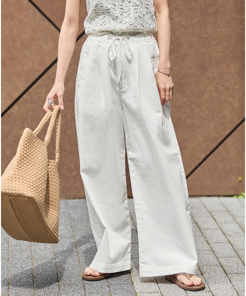 ワイドパンツ ジーンズ デニム デニムパンツ 「追加2」TuckEasyDENIM By COOLMAX(R)fabric レディースの画像