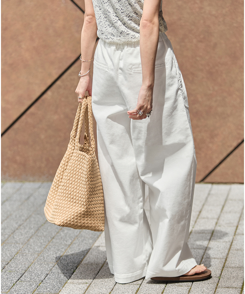 ワイドパンツ ジーンズ デニム デニムパンツ 「追加2」TuckEasyDENIM By COOLMAX(R)fabric レディースの画像