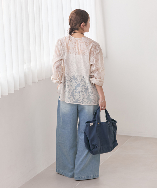 ワイドパンツ ジーンズ デニム デニムパンツ 「追加2」TuckEasyDENIM By COOLMAX(R)fabric レディースの画像