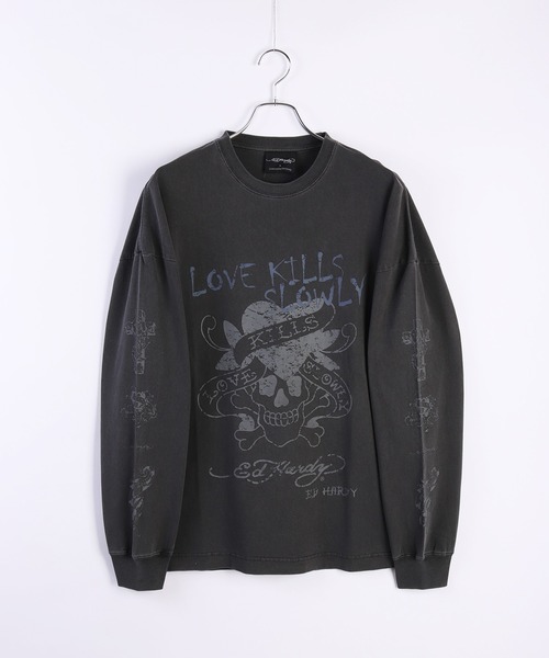 「Ed Hardy」 長袖Tシャツ M グレー系その他 メンズ_画像2