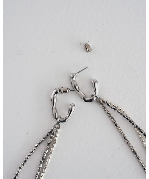 ピアス Beads Fringe Pierce レディースの画像